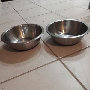 IKEA Bowls, Stainless Steel, 27 oz Dog Cat Pet Bowls (2)